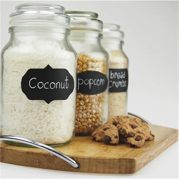 

36Pcs Chalk Pen Chalkboard Sticker Labels Vinyl Kitchen Jar Decor Decals 5CM X 3.5CM