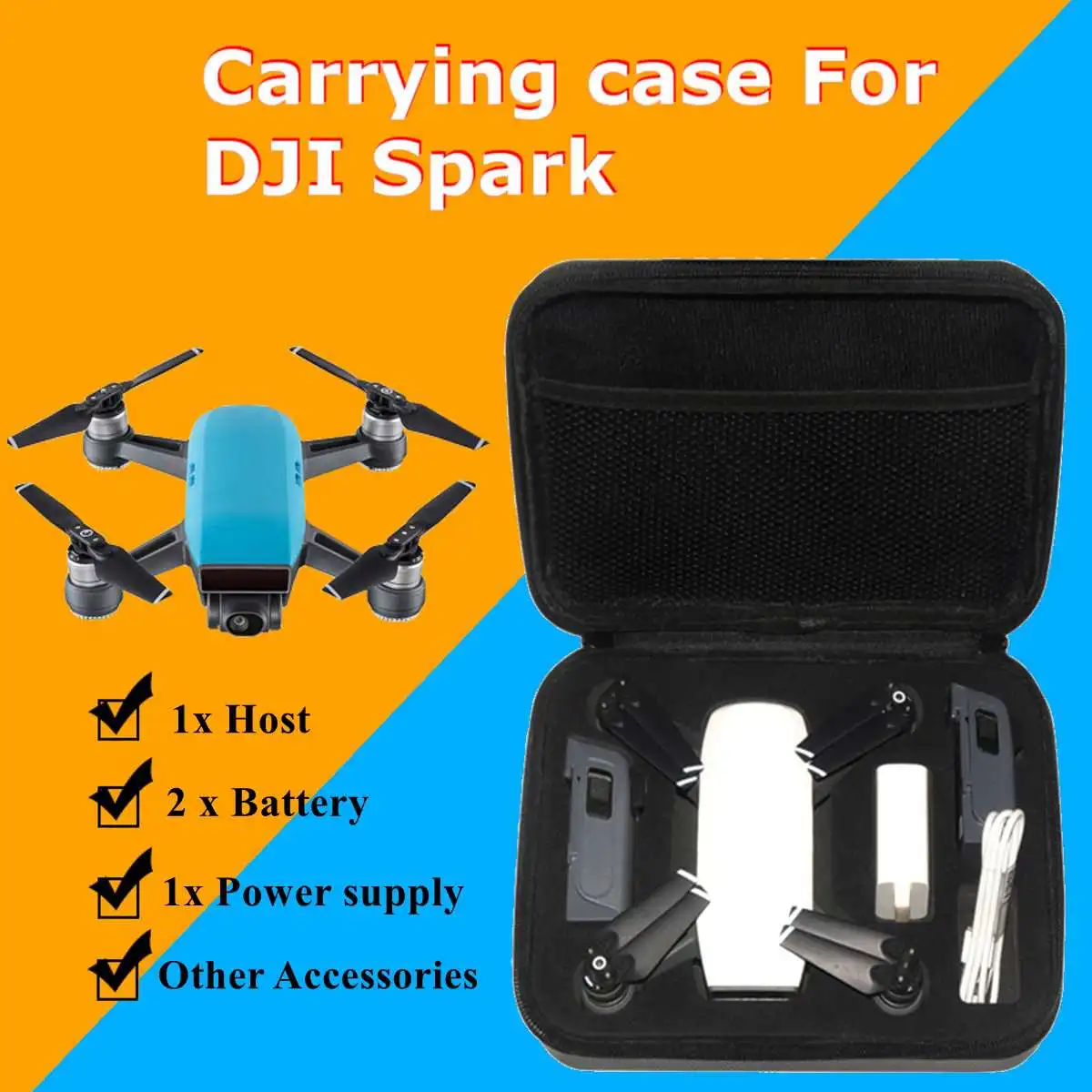 

Travel Portable Shoulder Bag Hard Shell Backpack Storage Bag kit Case for DJI Spark RC Drone Quadcopter Accessories