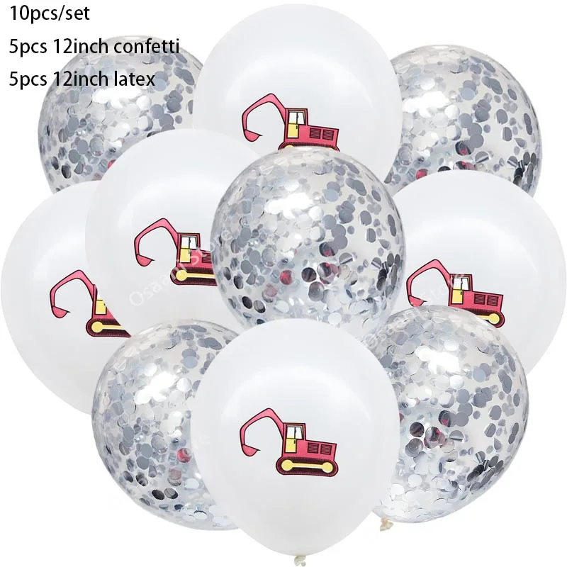 Строительный трактор надувные воздушные шары на день рождения экскаватор автомобиль баннеры детский душ день рождения детей, мальчика вечерние принадлежности 6MZ - Цвет: balloons 15