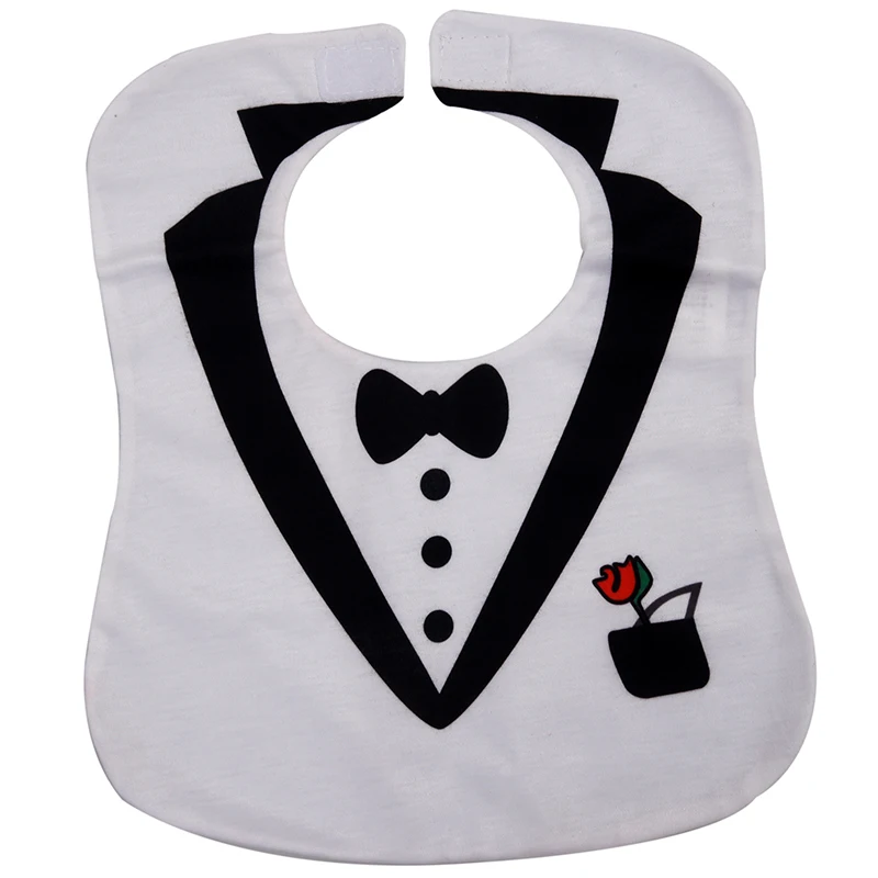 Детские нагрудники в джентльменском стиле для маленьких мальчиков и девочек белый милый мультяшный смокинг для кормления водонепроницаемый Слюна полотенце бандана нагрудник