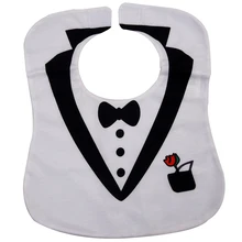 Детские нагрудники в джентльменском стиле для маленьких мальчиков и девочек белый милый мультяшный смокинг для кормления водонепроницаемый Слюна полотенце бандана нагрудник