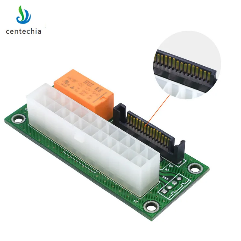 Power Supply for ATX 24Pin to Molex 4Pin to Molex SATA Sync Starter Extender Card Dual PSU Adapter for BTC Miner Mining GHMY