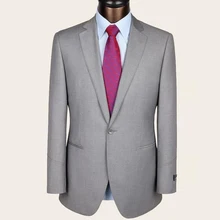 2016 Custom Made Handsome Grey Men Slim Fits Suits Tuxedos Grooms Suits Wedding Suits Business Suits Blazers+Pants+Vest