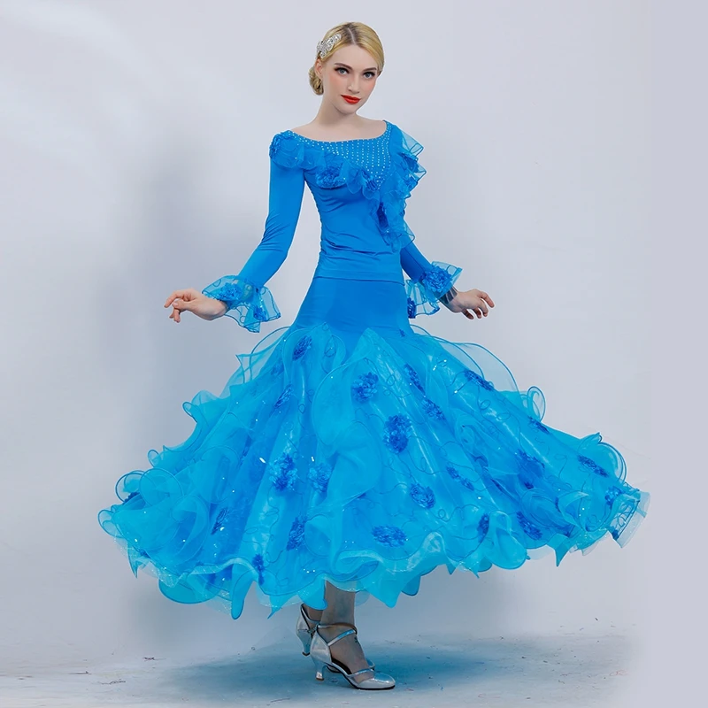 

Elegant Ballroom Dance Competition Dresses Stage Standard Professional Modern Tango Jazz Swing Festival Dancing Costumes BL1407
