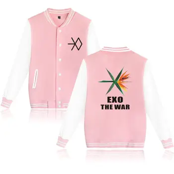 

kpop EXO THE WAR Baseball Jacket Hoodies Women Korean Popular Hip Hop Fashion Sweatshirt men Fans Casual Jacket XXS-4XL Clothes