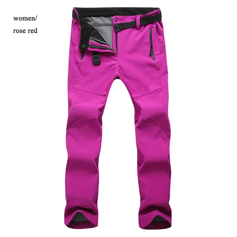 Уличные спортивные мужские и женские лыжные брюки, Зимние флисовые походные брюки из флиса, водонепроницаемые уличные походные брюки для альпинизма, лыжного спорта - Цвет: 10