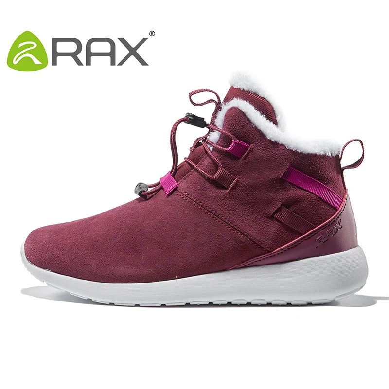 

Women Winter Warm Hiking Shoes Fleece Fur High Top Mountain Climbing Shoes Ladies Lace Up Genuine Leather Footwear AA52302