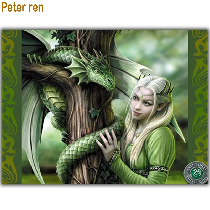 

Peter ren Diamond painting Full square mosaic Embroidery with diamonds Crafts Decoration Picture by numbers Blue dragon beauty