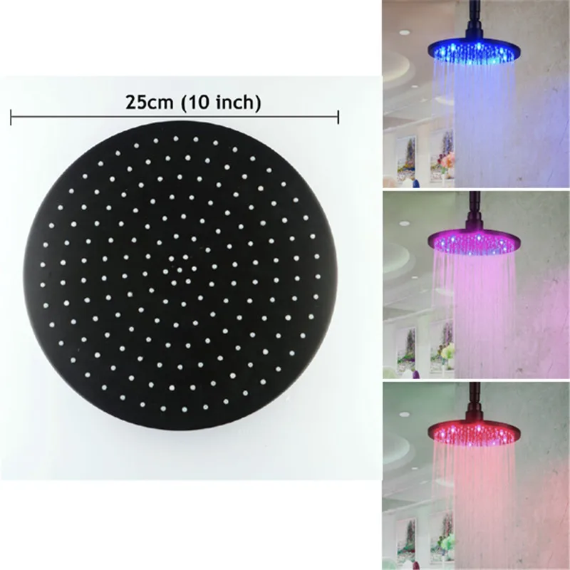 

10 inch stainless steel Round LED Rain Shower Head, Oil Rubbed Bronze LD8030-D6