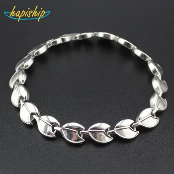 

Hapiship 2017 Men/Women's Leaf 16 Magnetic Energy Stainless Steel Therapy Health Care Bracelet Bangles Birthday Gift S011