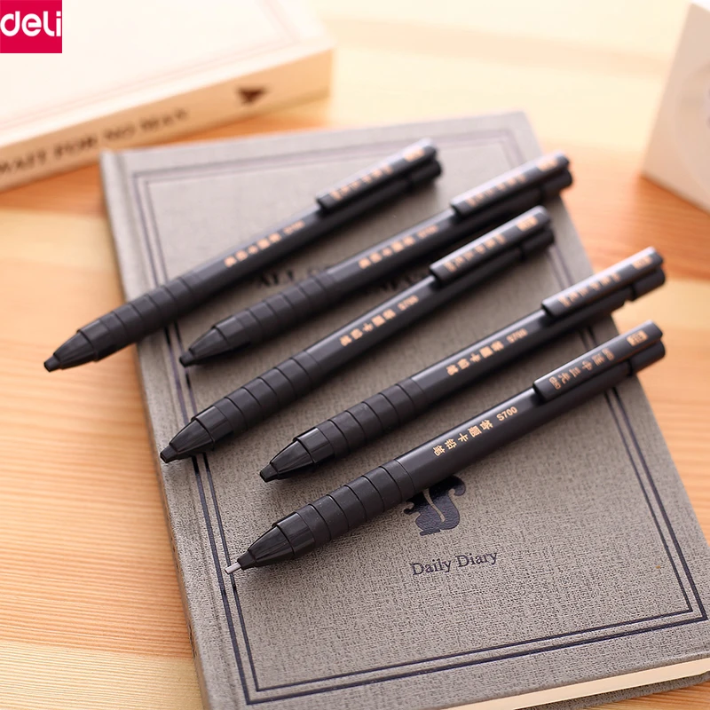 Deli 1pc Mechanical Pencil Set with 1box Pencil Refills 2B Black Automatic Pencil Refills