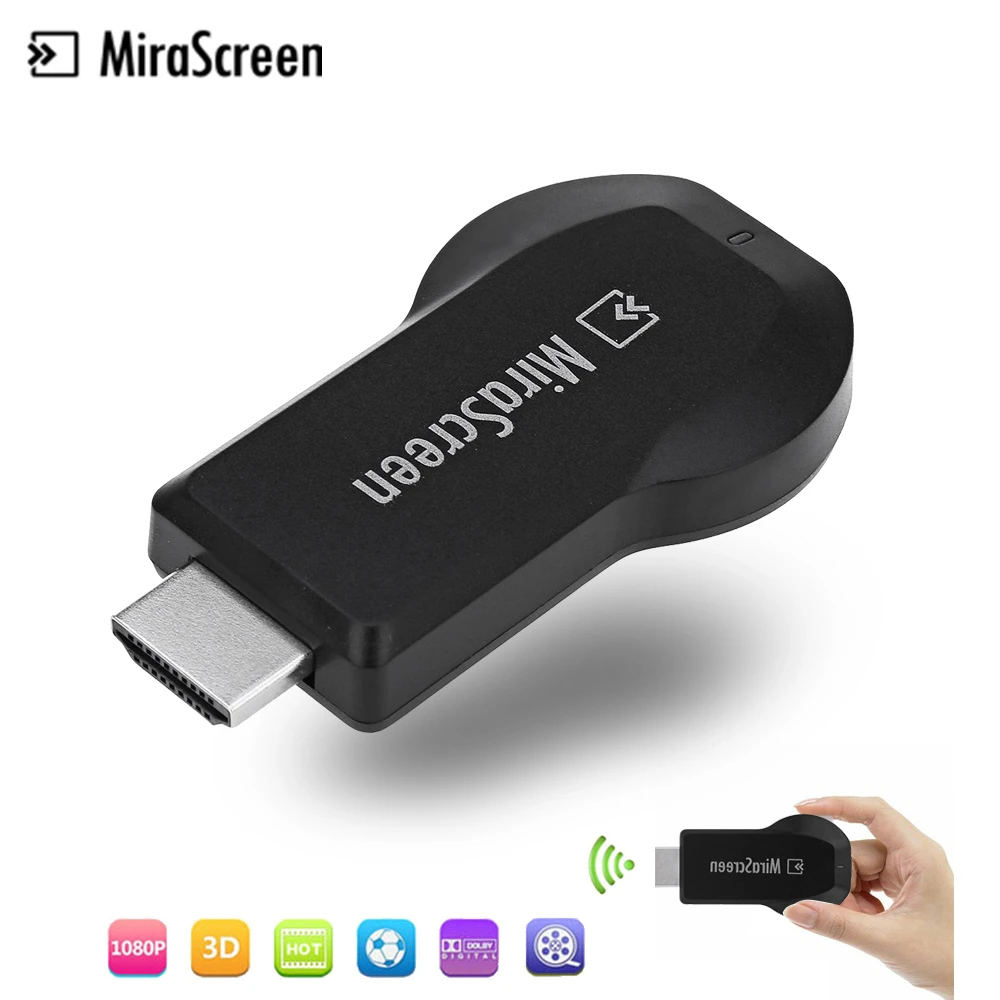

Portable Full HD 1080P Receiver Mirascreen DLNA Airplay WiFi Display Miracast TV Stick Dongle Airmirror Google Chromecast
