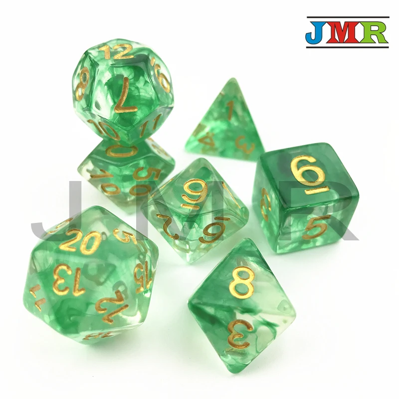 Nebular Juegos دي ميسا دادوس مع التنين و الزنزانات ألعاب الأخضر مجموعة نرد من D4-D20 للترفيه مجلس لعبة