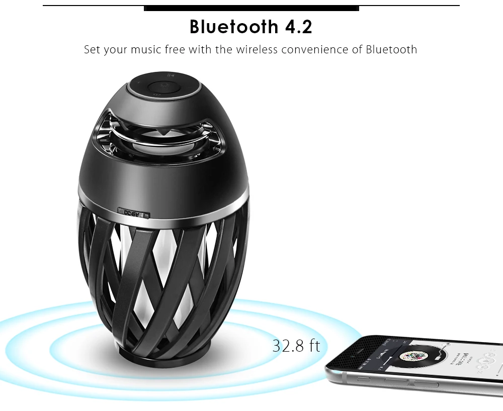 На месте A1 Bluetooth Динамик Портативный Беспроводной Bluetooth громкая Динамик с светодиодный свет пламени несовместим с штатив