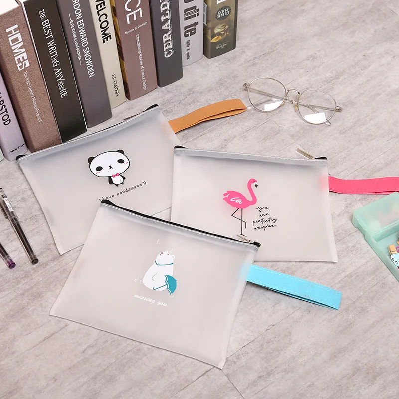 

Kawaii Cute Panda Flamingo File Bag Document Waterproof Transparent Presentation Folder Organizer School Office Supplies sl1121