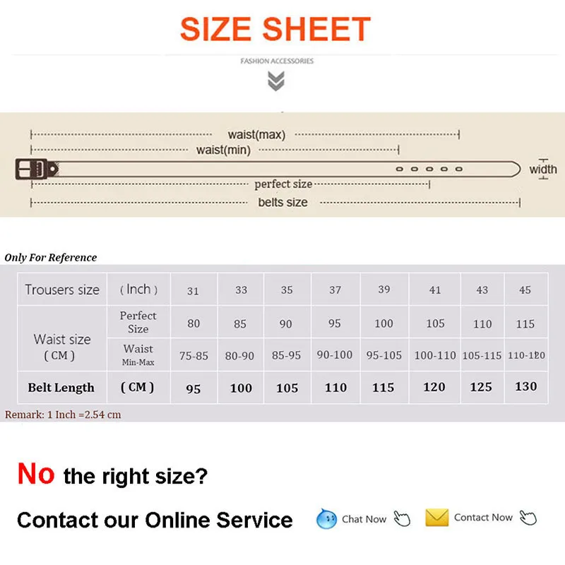 115 Cm Belt Size Chart