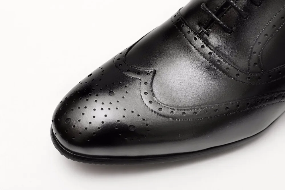 DESAI/мужские туфли из натуральной кожи с перфорацией; модельные туфли-оксфорды ручной работы в деловом стиле; Мужская официальная обувь коричневого цвета; большие размеры 37-44