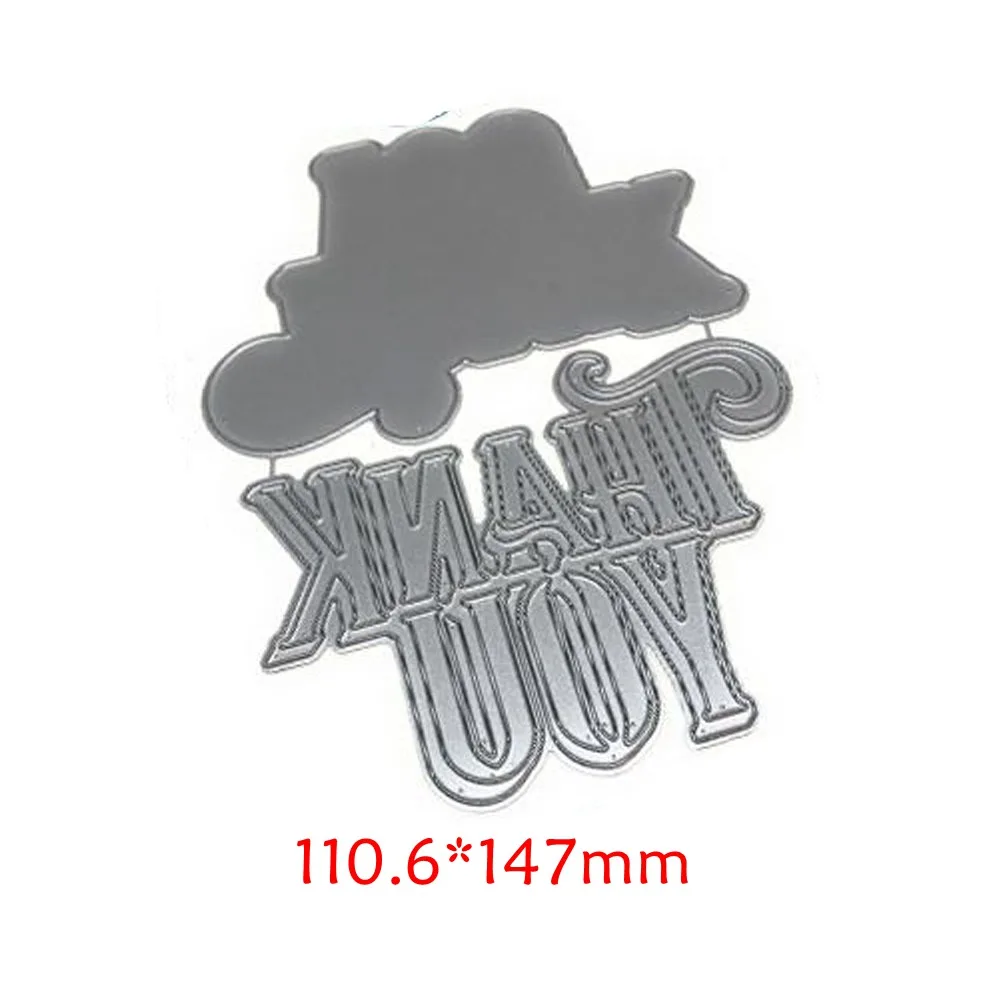 

Word Thank you Shape Metal Cutting Dies Stencils For DIY Scrapbooking Embossing Decorative Paper Cards Handcraft 2019