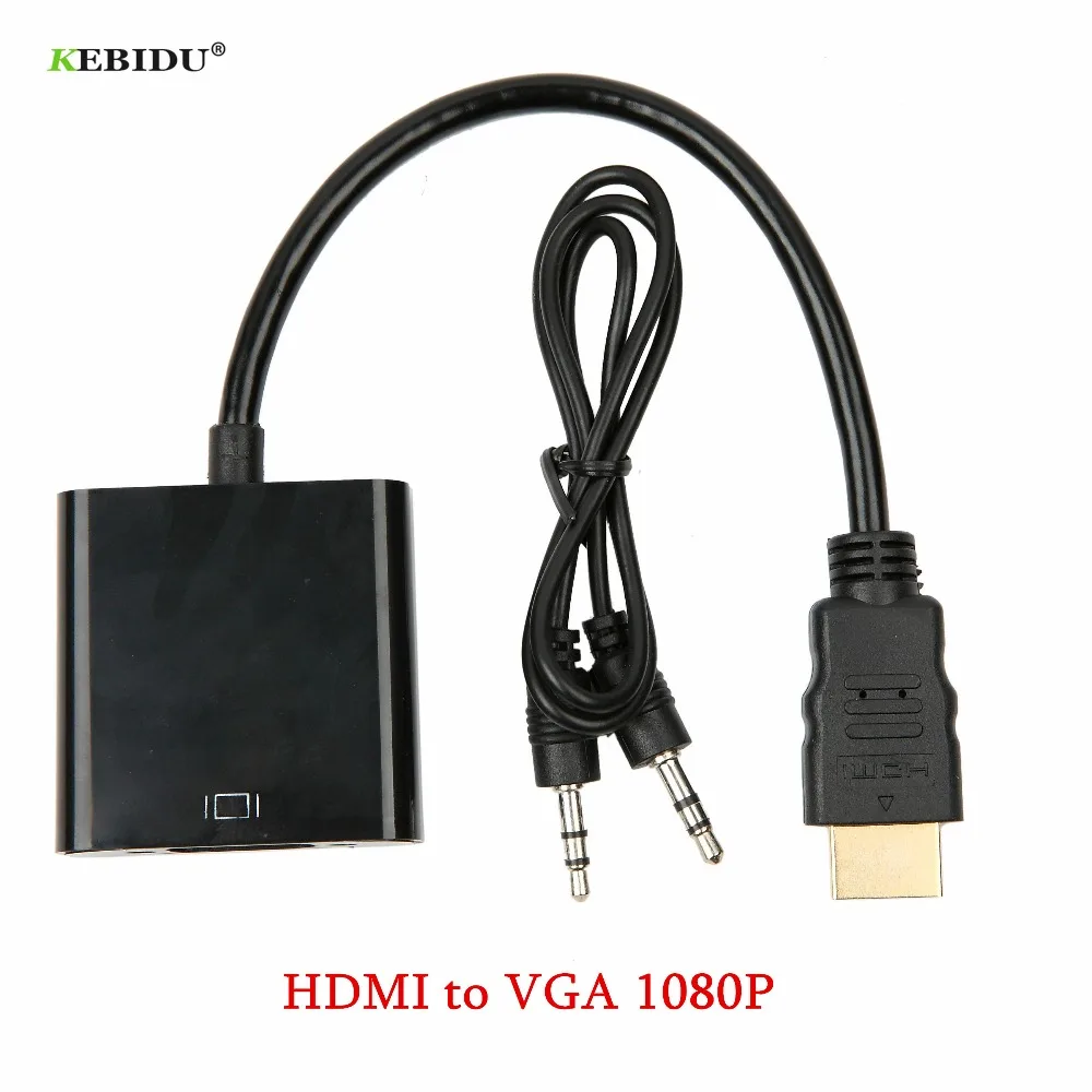 

Kebidu Full HD 1080P HDMI to VGA Adaptor Micro HDMI Mini HDMI Male Adapter to VGA Female Built-in Chipset Converter for Xbox PS3