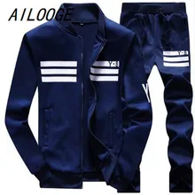 AILOOGE Men’s Sportswear Set Men Active Tracksuits hoodies&Sweatshirts sportsuit Men brand clothing size 5XL,6XL,7XL,8XL,9XL