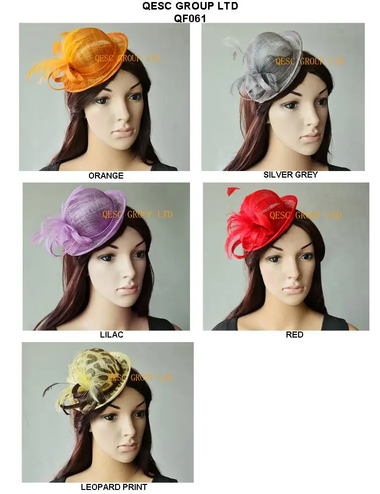 hat fascinator.lilac,lorange,red 