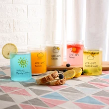 INS японский завтрак прозрачная стеклянная чашка молоко стеклянный стакан для сока молочный коктейль стеклянная чашка