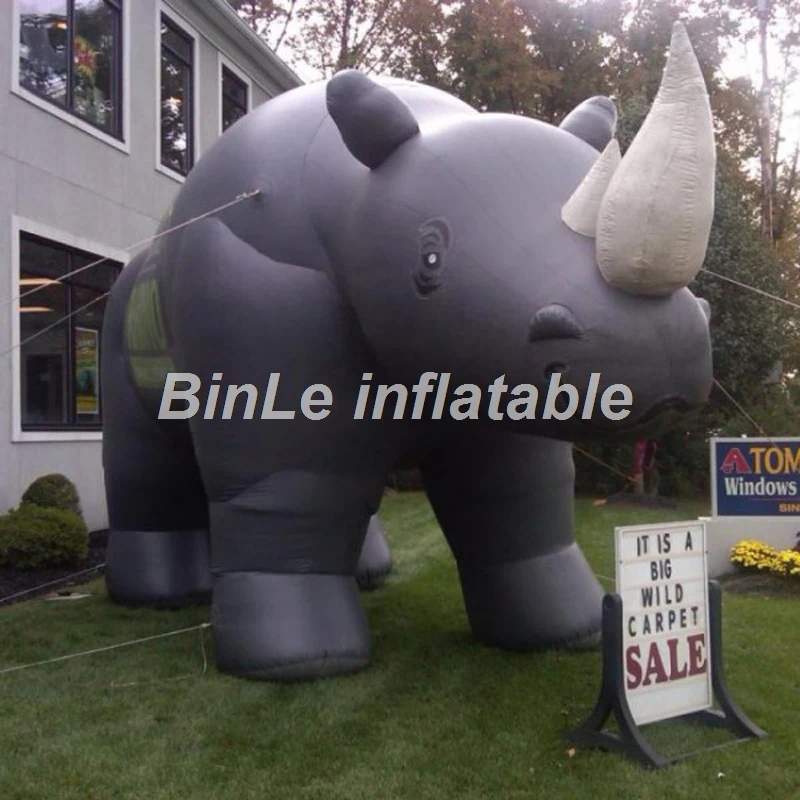 Customized 3m 6m tropical giant inflatable rhinoceros animal balloon