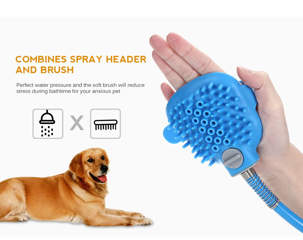 Душ для ванной Pet душ для купания комбинация душевой опрыскиватель и щетка для мытья посуды средства для мойки для домашних животных собак поставка