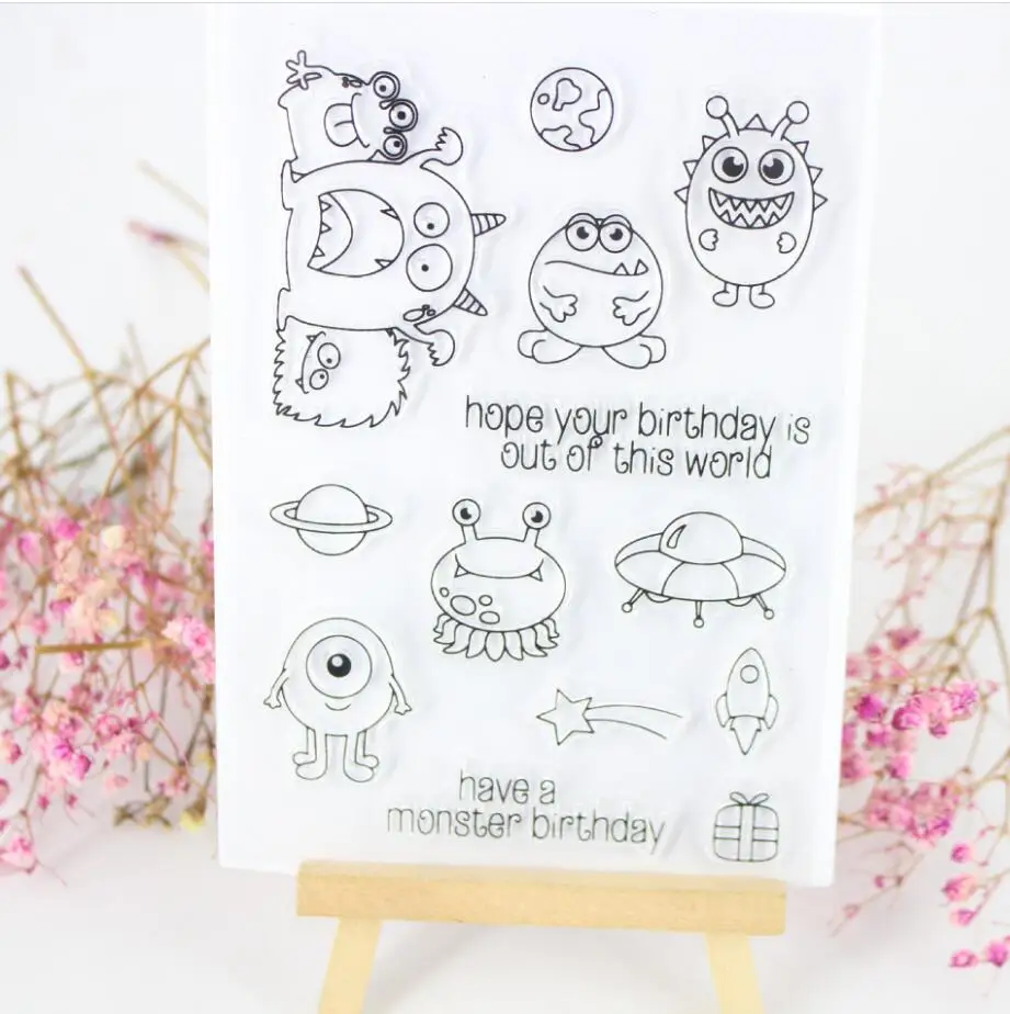 Little Monsters Seal Transparent Clear Stamp DIY Silicone Seals Scrapbooking Album Decoration Kids Fun Stamp Sheets