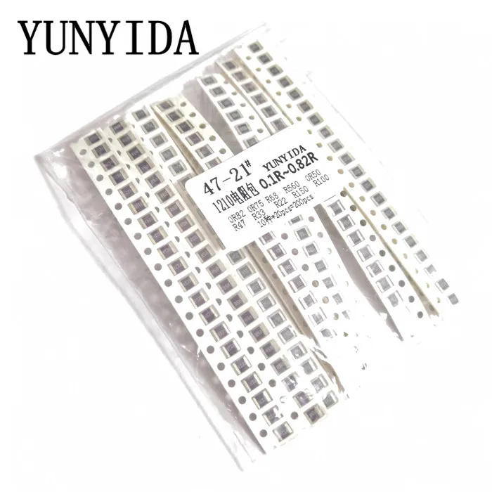 Набор резисторов 200 5% SMD 10 значений 20 шт. = 1210 0R82 0R75 R68 R560 0R50 R47 R33 R22 R150 R100 | Электронные