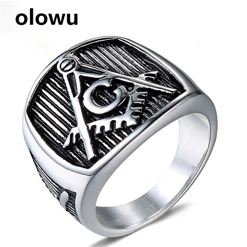 Olowu 2018 новые винтажные байкерские мужские кольца Античные Серебро свободный