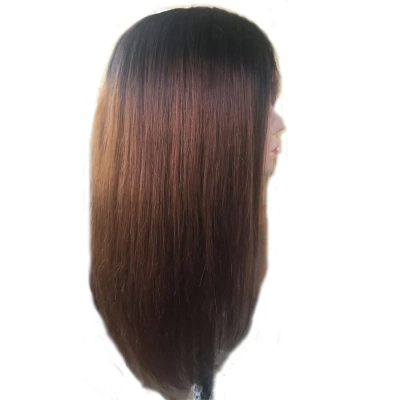 LUFFYHAIR 13x6 глубокий часть Синтетические волосы на кружеве человеческих волос парики для черный Для женщин бразильский Волосы remy Ombre Короткий покрой человеческих волос Боб парики