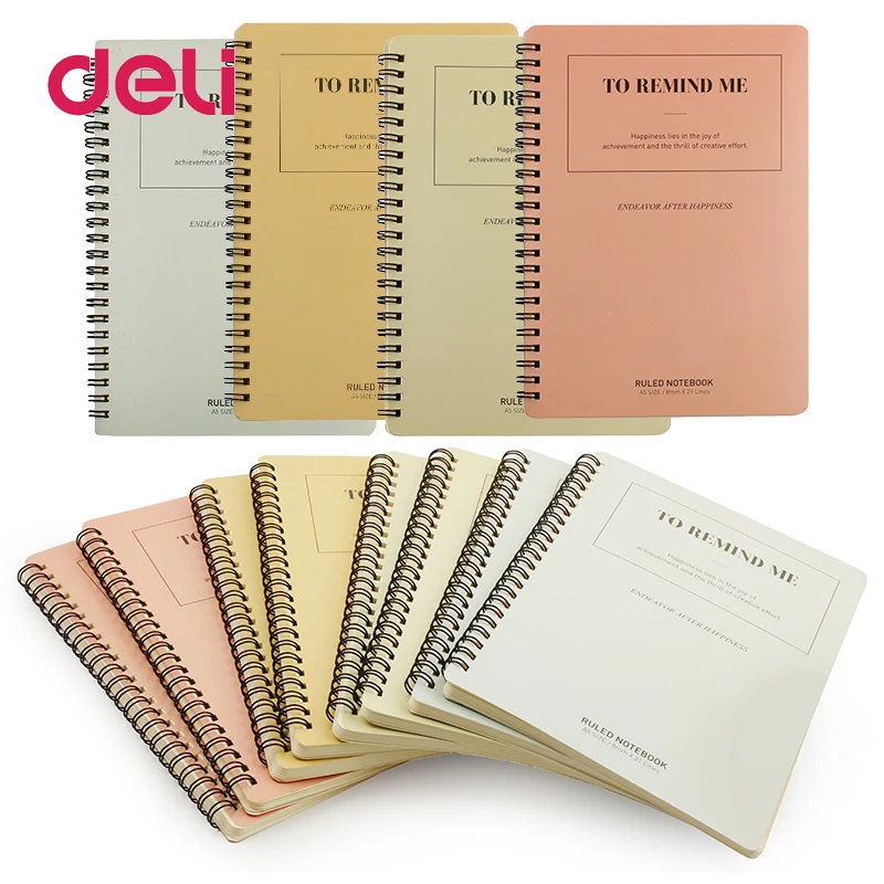 Deli 1pakage спиральная катушка A5/B5 лаконичный модный дневник 4 книги/упаковка блокнот
