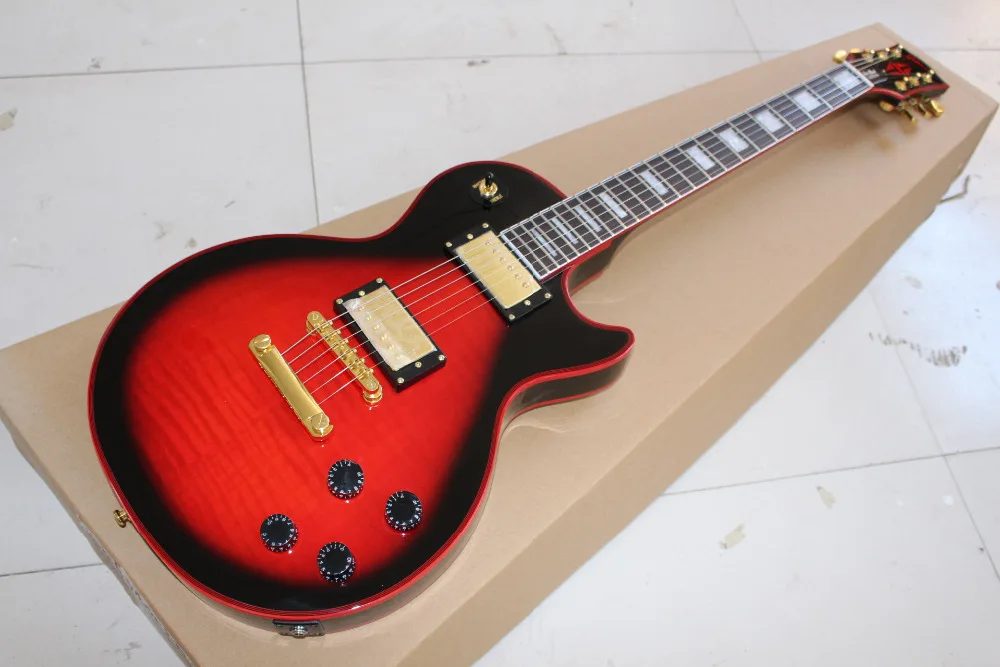 Buy electric guitar with quilt flame,black burst