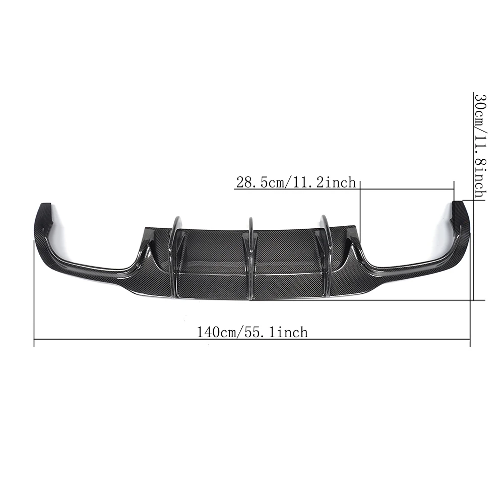 Rear Bumper Diffuser Lip Spoiler for Mercedes-Benz C-Class W204 C63 AMG C300 Sport Sedan Coupe 2008 - 2014 Carbon Fiber / FRP