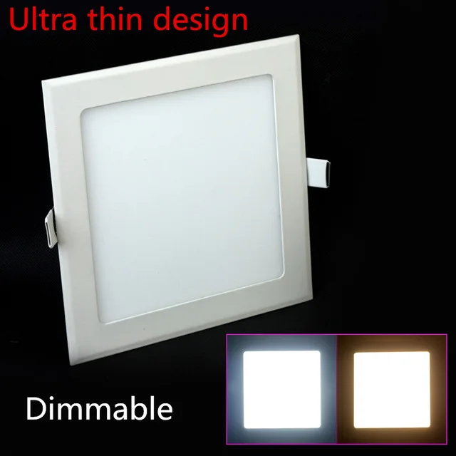 

1pcs/lot Dimmable Ultra thin 3W/4W/ 6W / 9W / 12W /15W/ 25W LED Ceiling Recessed Grid Downlight / Slim Square Panel Light