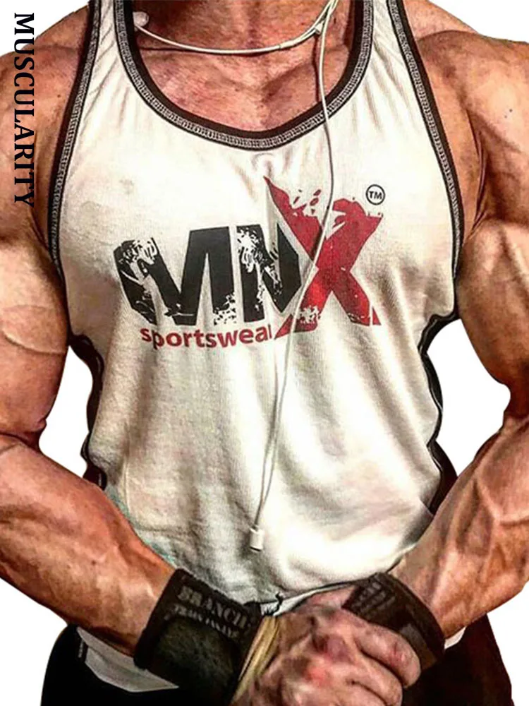 MUSCULARITY новый бутик безрукавки топы Мужские дышащие сетки Компрессионные жилеты