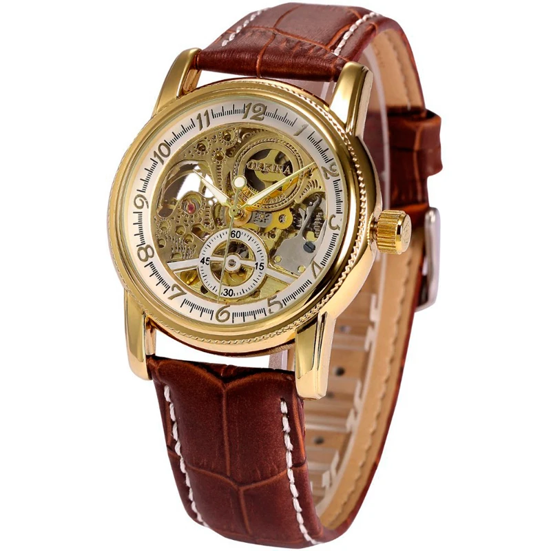 

2016 Luxury Women Gear Stainless Steel Dial Men Mechanical Automatic Wristwatch Waterproof Sport Skeleton Clock