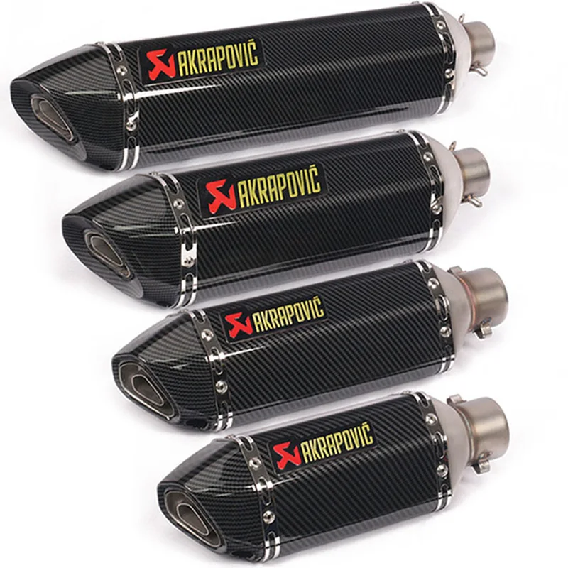 

Universal 51mm Motorcycle akrapovic Exhaust Pipe Muffler Escape Moto Carbon fibre For ER6N Tmax 530 R6 cbr650f MT07 GSX750R R25