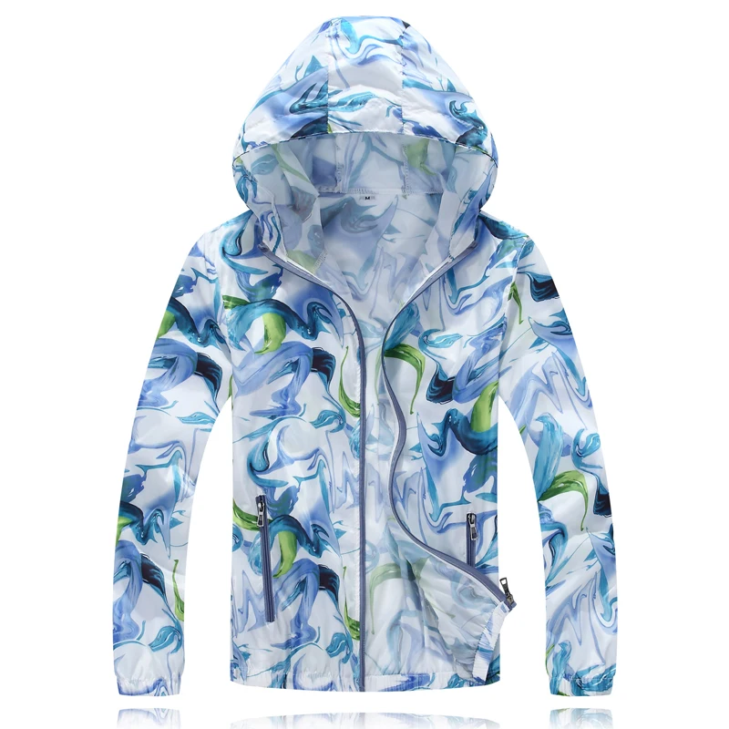 

One Piece Ultrathin Gradient Print Running Jackets For unisex Thin Skin Sports Jacket Hooded Cardigan Quick Dry Sun Protection