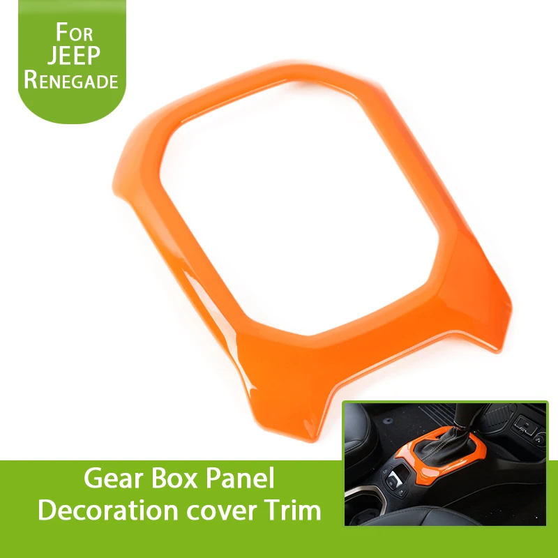 

For Jeep Renegade 2015 2016 Shift Gear Position Panel Frame Outlet Cover Trim Inner Accessories Red Orange Silver