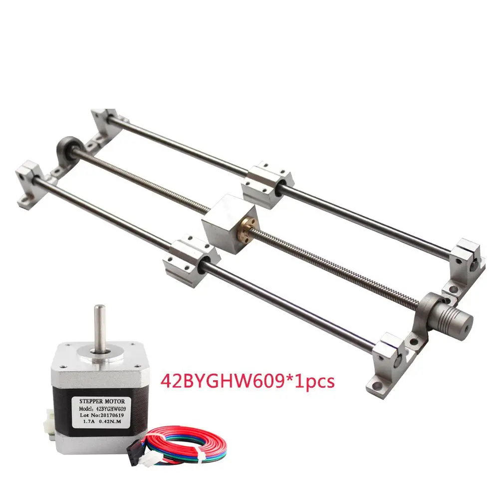 

3D Printer guide rail sets T8 Lead screw length 500mm+linear shaft 8*500mm+KP08 SK8 SC8UU+nut housing+coupling+42BYGHW609 motor