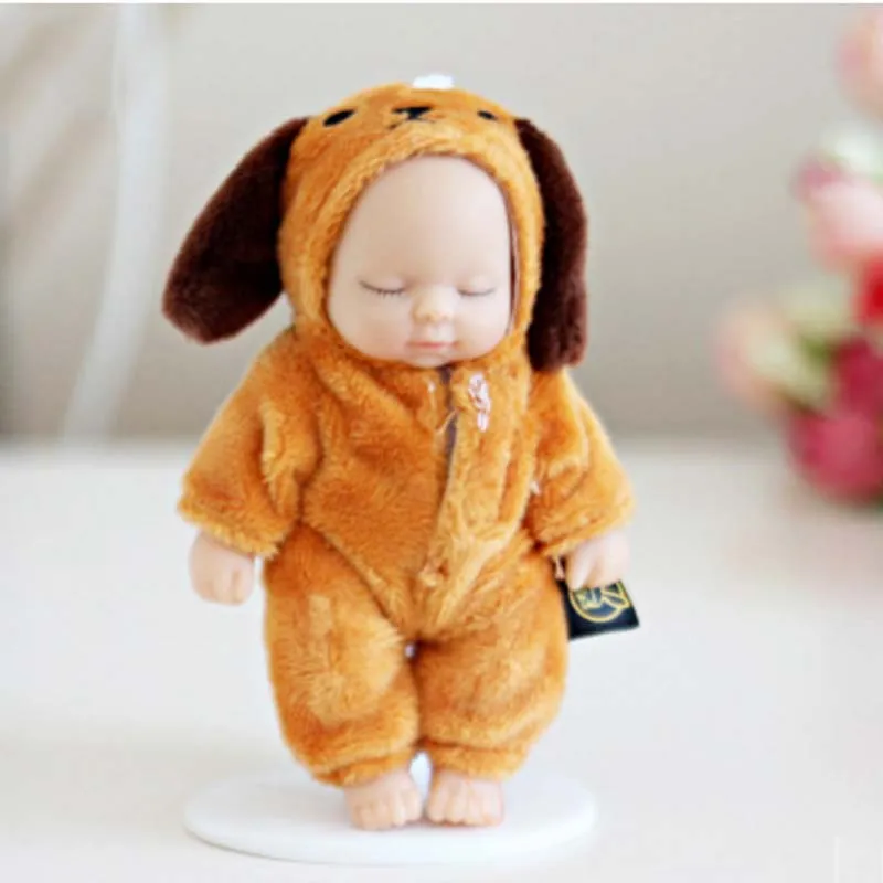 Cute Cartoon Baby Sleeping Doll Keychain PVC Lovely Vinyl Dolls Car Keyring Women Key Holder Gift Child Toy 17