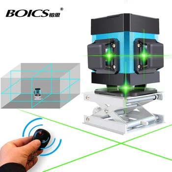 

Boics laser cross line 360 degree rotary laser level self-leveling 12 lines 8V4H line leveler remote Laser Beam Line