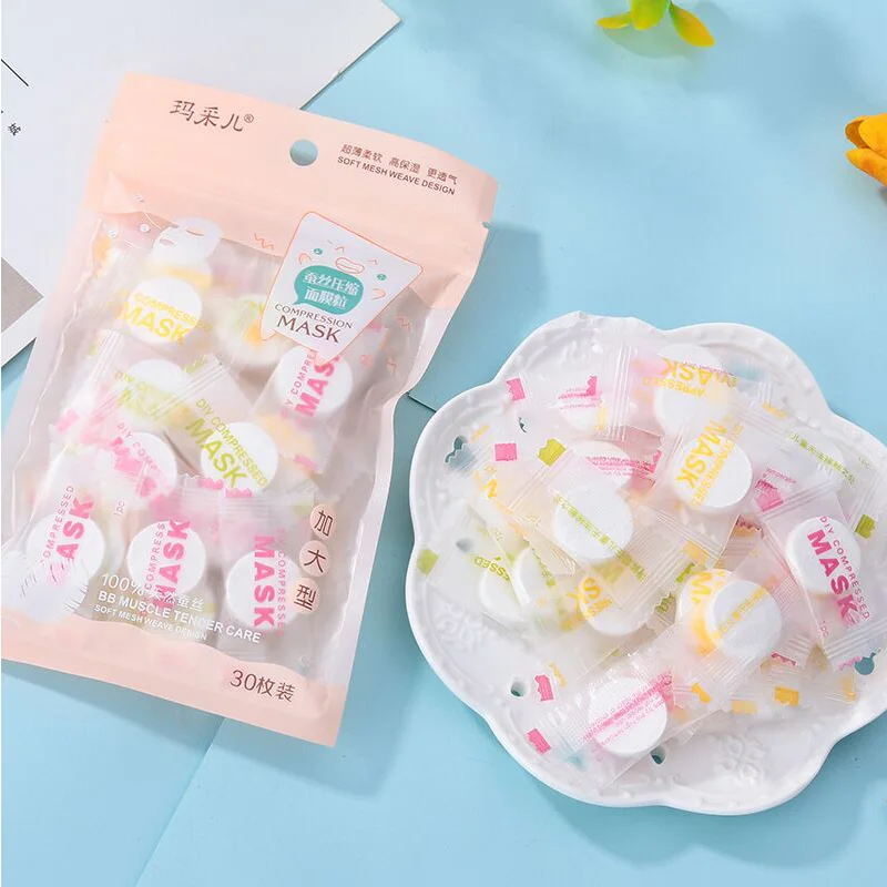 

MACAIER Brand Silk compress Facial mask Ultrathin compress Facial mask paper 30 pills Cosmetology DIY Mask granule