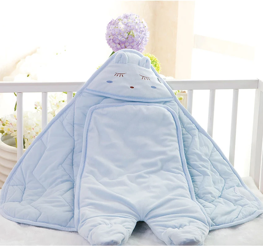 Осенне-зимний детский хлопковый спальный мешок конверт для новорожденных спальные принадлежности мультфильм спальный конверт для малышей пеленка