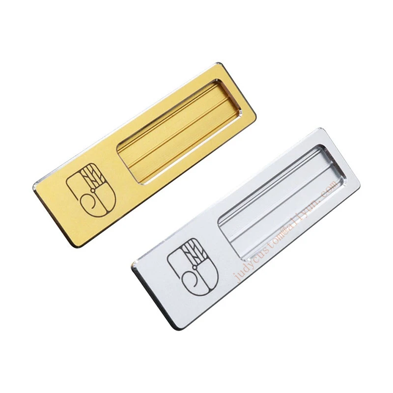 10pcs custom magnet name badge holder ENGRAVED aluminum 6520mmm reusable employee magnetic name tag  (11)