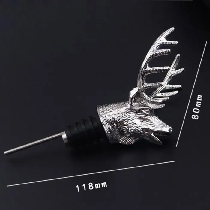 Alloy Deer Stag Head Wine Pourer Wine Bottle Stoppers Aerators Bar Tools FP8 Alloy Deer Stag Head Wine Pourer Wine Bottle Stoppers Aerators Bar Tools FP8