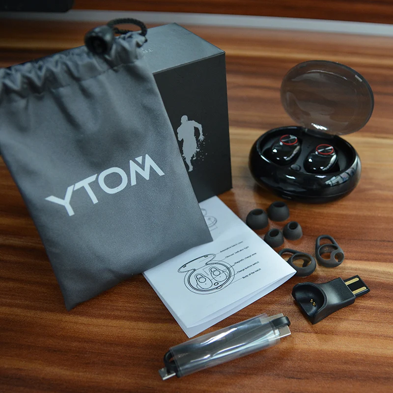 YTOM YT8 Bluetooth 5.0 Wireless Headphones play 6 hours Ture TWS Bluetooth Headset Earphone Port Cordless Best earbuds for sport