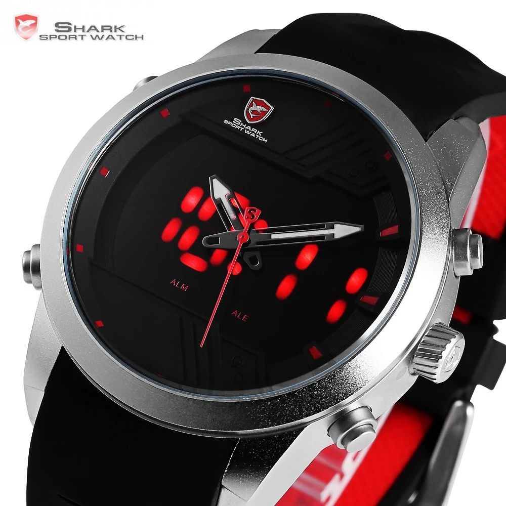 Sawback Angel Shark Sport Watch New Edition Brand Men LED Calendar Fashion Digital Military Outdoor Silicone Wristwatches /SH540